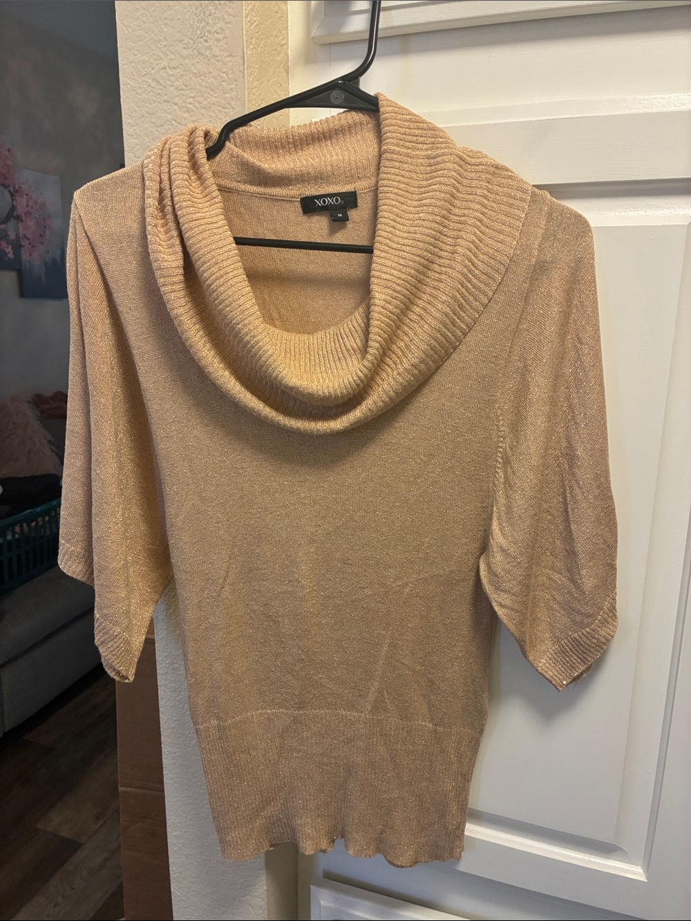 3 for $15 🦋🦋 XOXO vintage gold Cowl Neck bat wing sleeve top